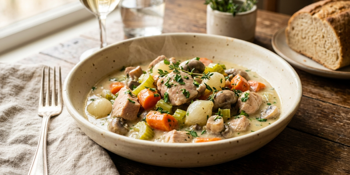 Blanquette de dinde sans gluten et sans lactose