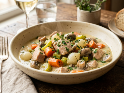 Blanquette de dinde sans gluten et sans lactose