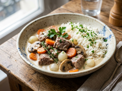 Blanquette de veau sans lactose traditionnelle