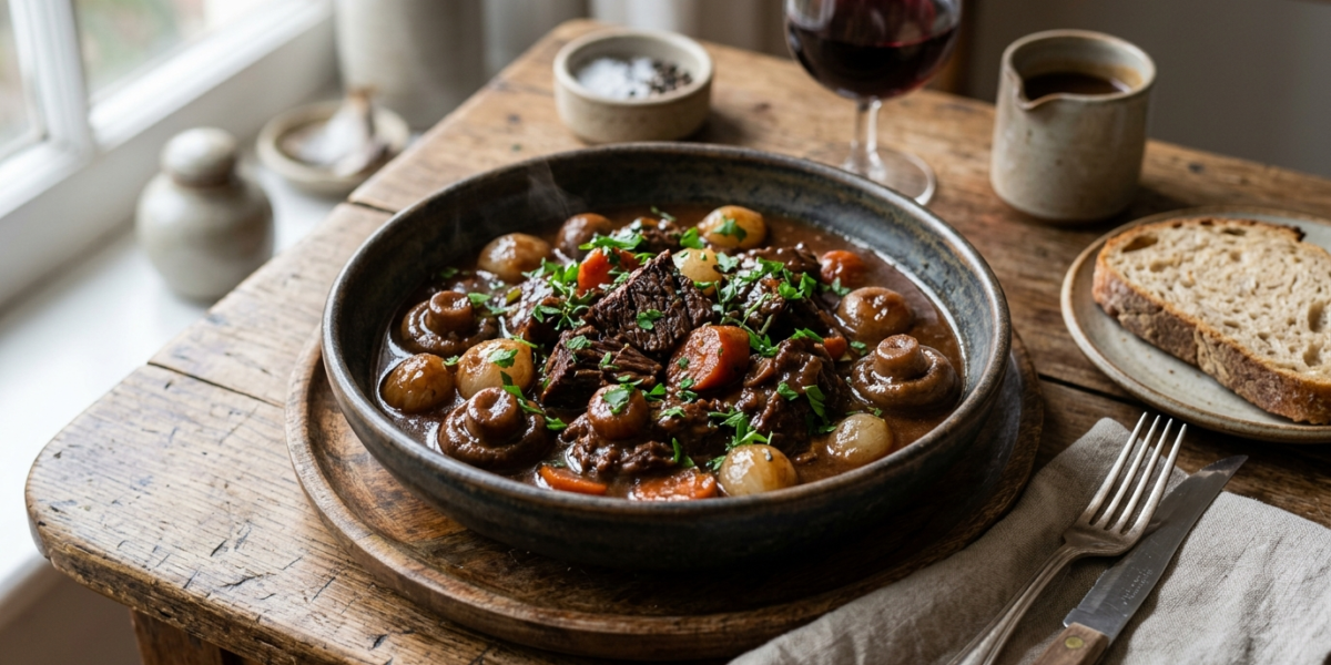 Boeuf Bourguignon sans lactose – recette traditionnelle revisitée