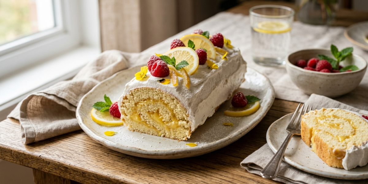 Bûche au citron sans gluten et sans lactose