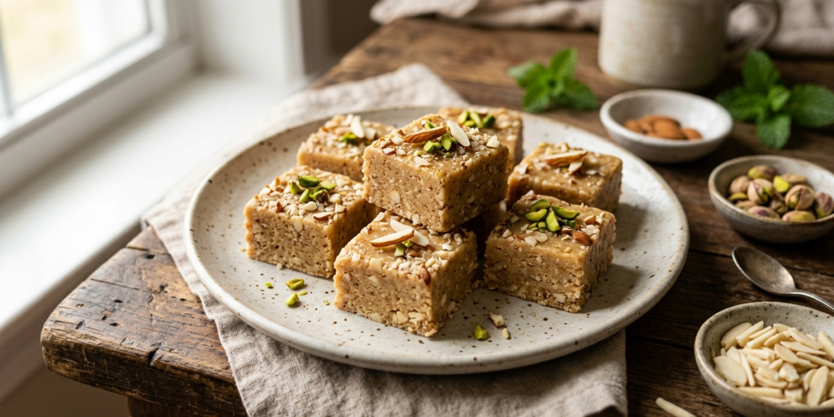 Burfi à l&rsquo;amande sans lactose et sans sucre