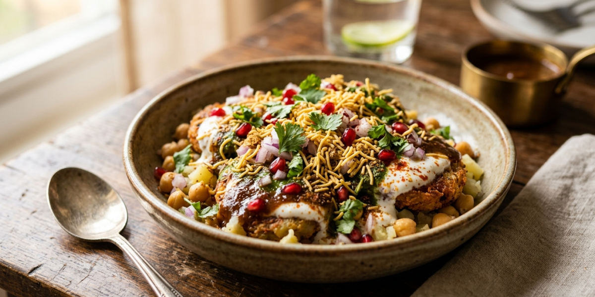 Chaat Indien sans gluten, snack épicé et savoureux