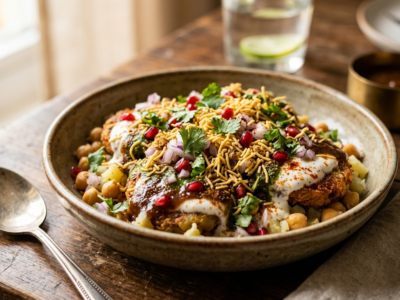 Chaat Indien sans gluten, snack épicé et savoureux