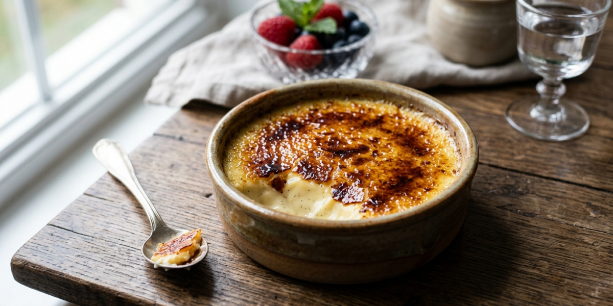 Crème brûlée sans lactose traditionnelle
