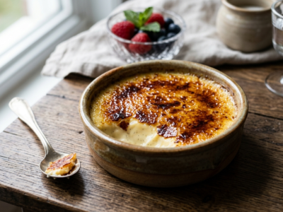Crème brûlée sans lactose traditionnelle