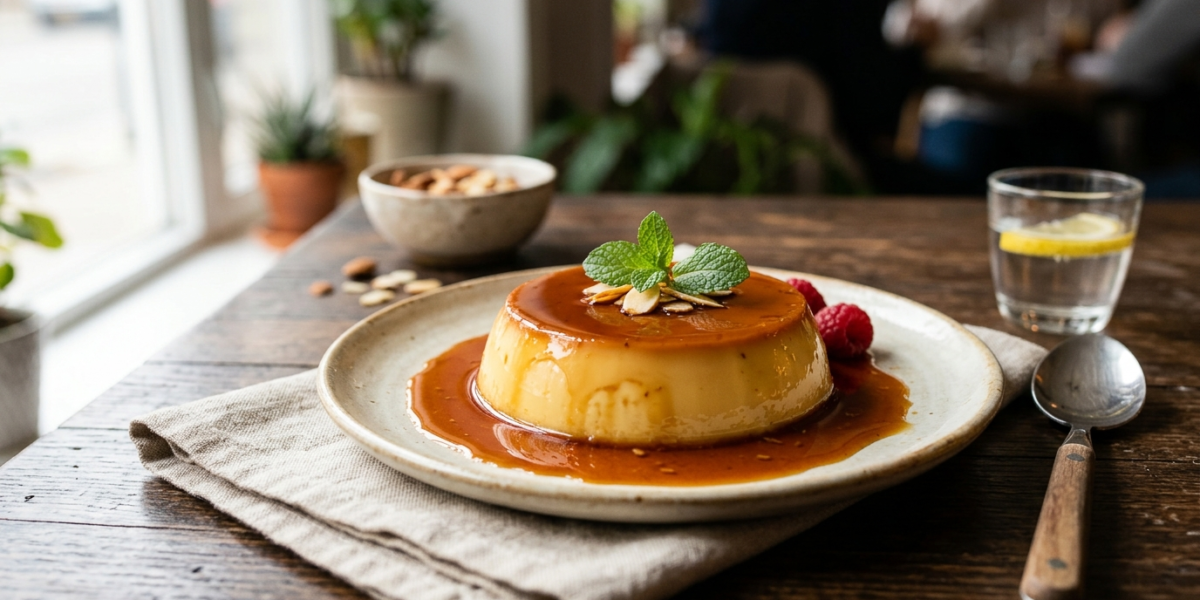 Crème caramel sans lactose délicate et onctueuse