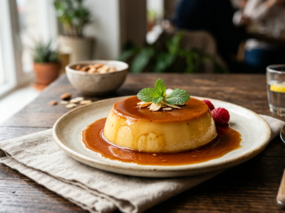 Crème caramel sans lactose délicate et onctueuse