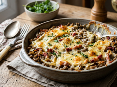Croziflette sans gluten : gratin savoyard aux crozets et reblochon