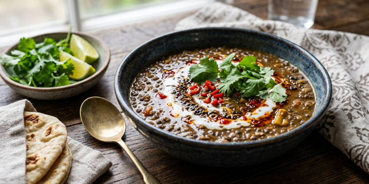 Dhal de lentilles noires sans gluten