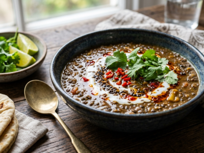 Dhal de lentilles noires sans gluten
