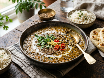 Dhal de lentilles noires sans gluten