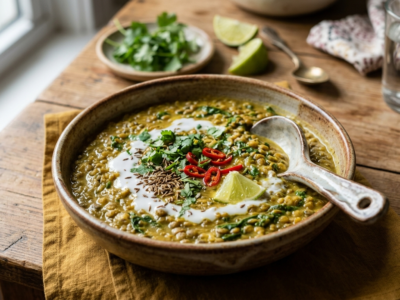 Dhal de lentilles vertes sans gluten
