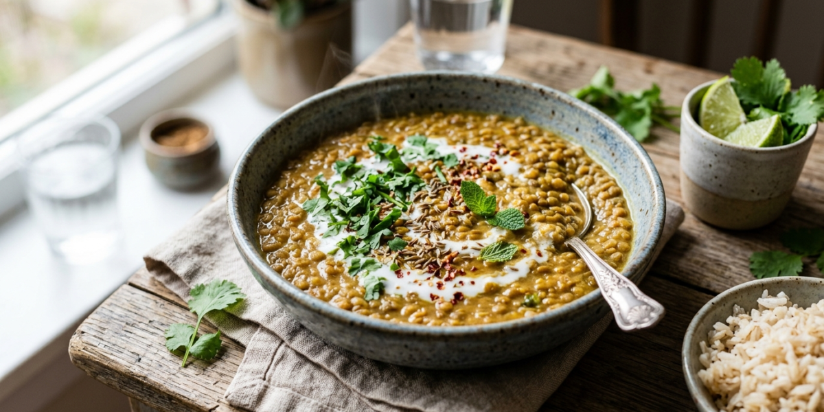 Dhal de lentilles vertes sans gluten