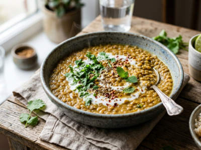 Dhal de lentilles vertes sans gluten