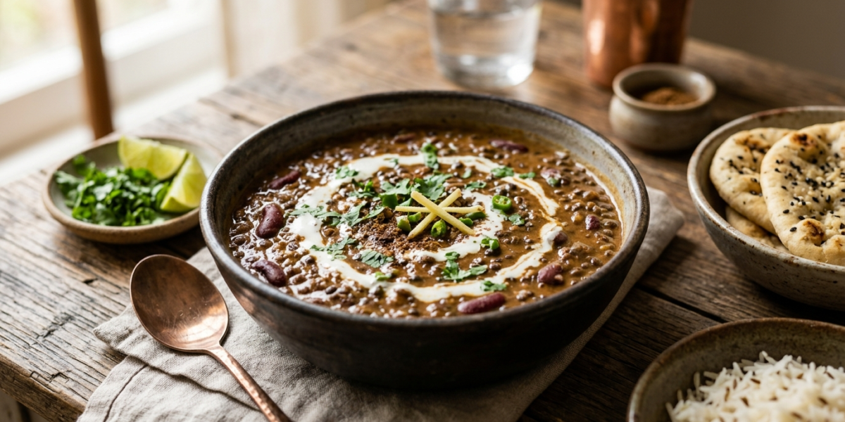 Dhal Makhani sans gluten : lentilles noires crémeuses à l&rsquo;indienne