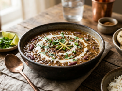 Dhal Makhani sans gluten : lentilles noires crémeuses à l&rsquo;indienne