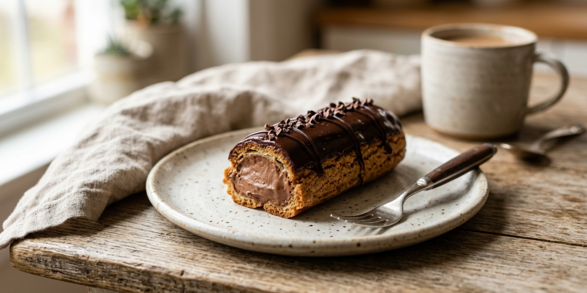 Éclair au chocolat sans gluten et sans lactose
