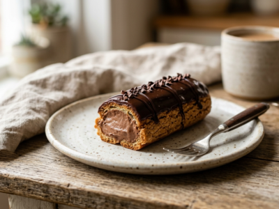Éclair au chocolat sans gluten et sans lactose
