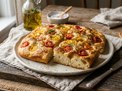 Focaccia aux tomates sans gluten