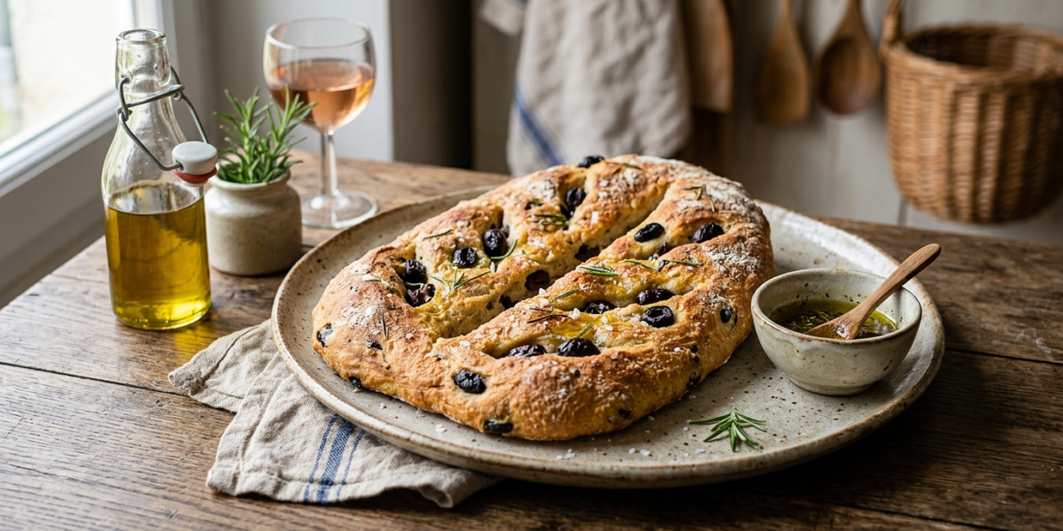 Fougasse aux olives sans gluten