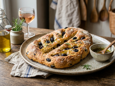 Fougasse aux olives sans gluten