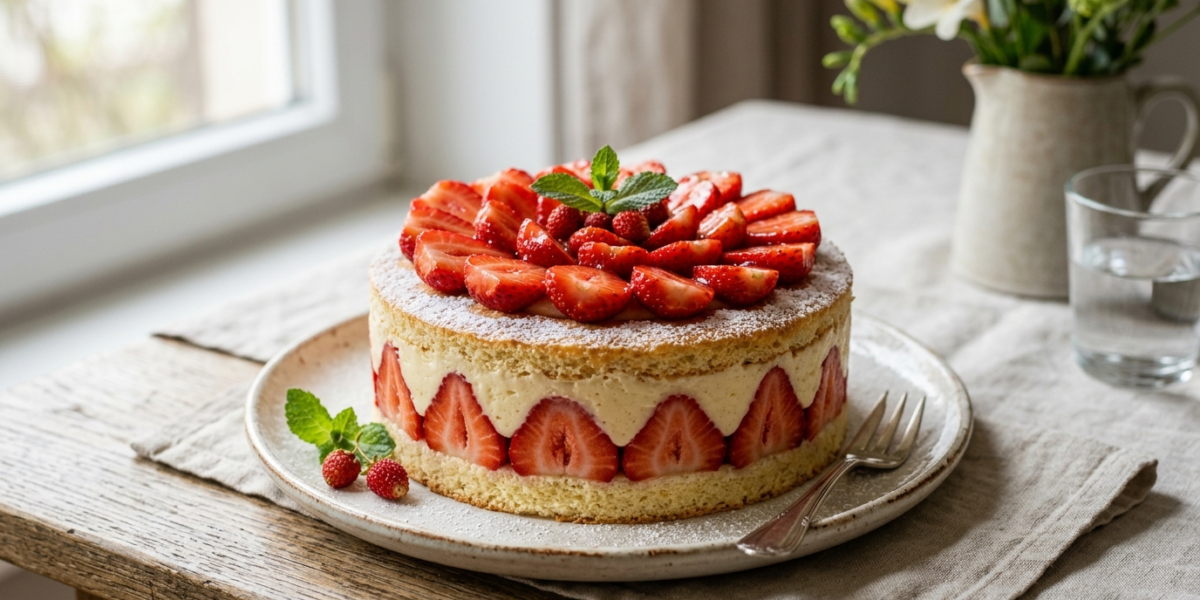 Fraisier sans gluten et sans lactose