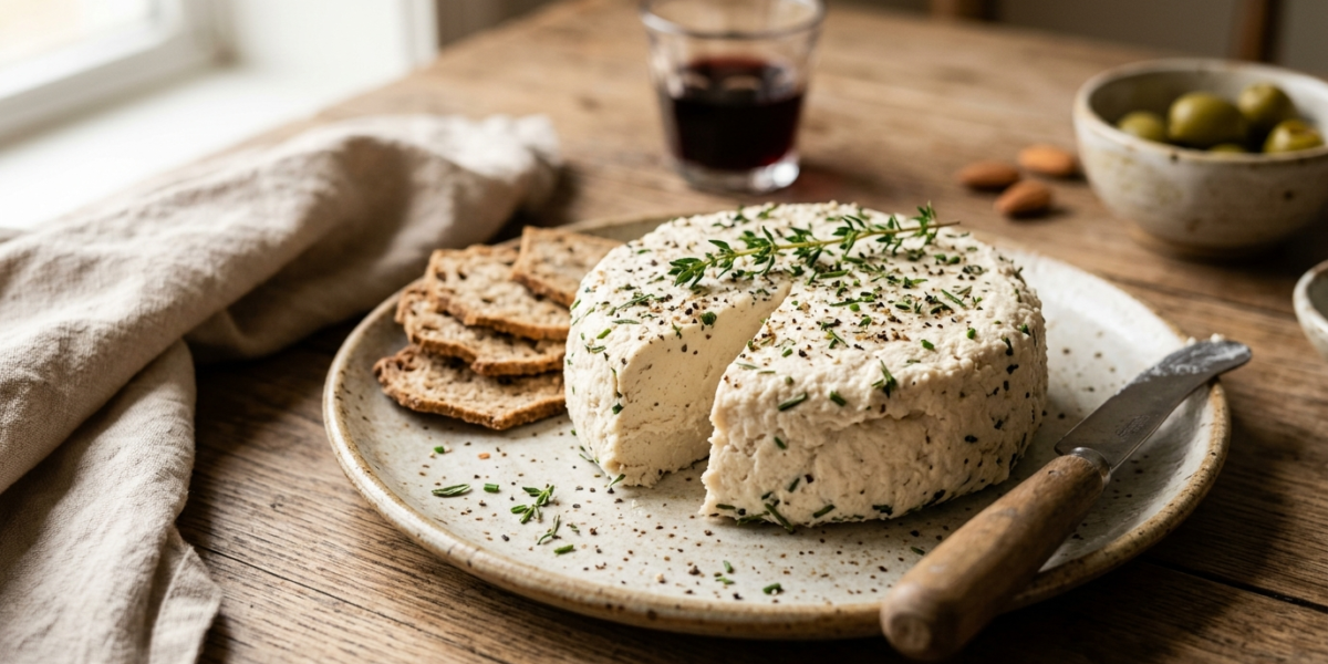 Fromage végétal fermenté à base d&rsquo;amandes sans lactose