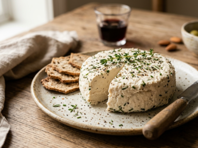 Fromage végétal fermenté à base d&rsquo;amandes sans lactose