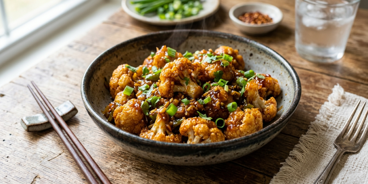 Gobi Manchurian sans gluten – chou-fleur croustillant à la sauce épicée