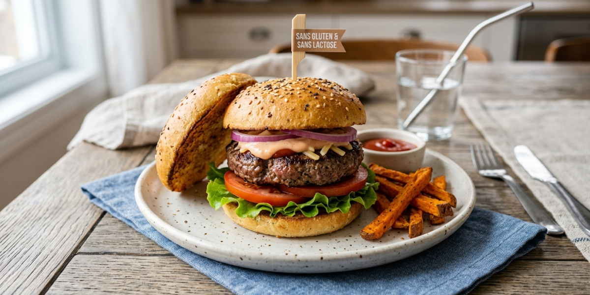Hamburger enfant sans gluten et sans lactose