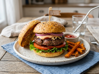 Hamburger enfant sans gluten et sans lactose