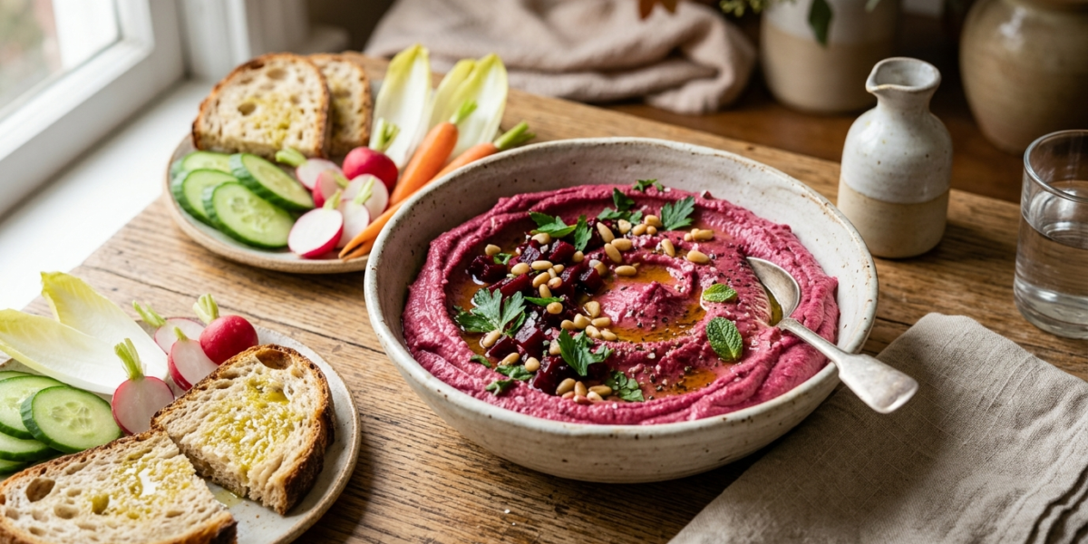 Houmous à la betterave sans sésame