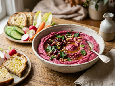 Houmous à la betterave sans sésame