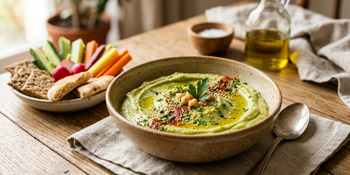 Houmous avocat sans gluten sans lactose
