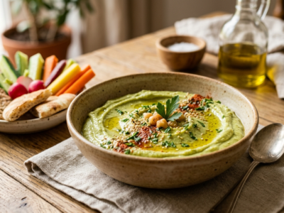 Houmous avocat sans gluten sans lactose