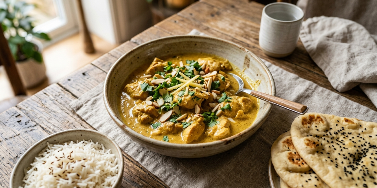 Korma de poulet sans gluten et sans lactose
