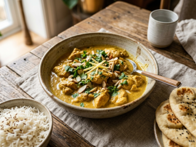 Korma de poulet sans gluten et sans lactose