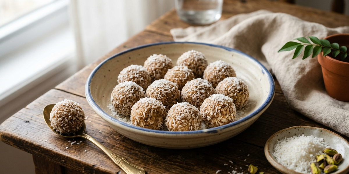 Ladoo Coco Sans Sucre – Boulettes Indiennes Santé à la Noix de Coco