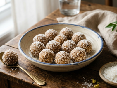 Ladoo Coco Sans Sucre – Boulettes Indiennes Santé à la Noix de Coco