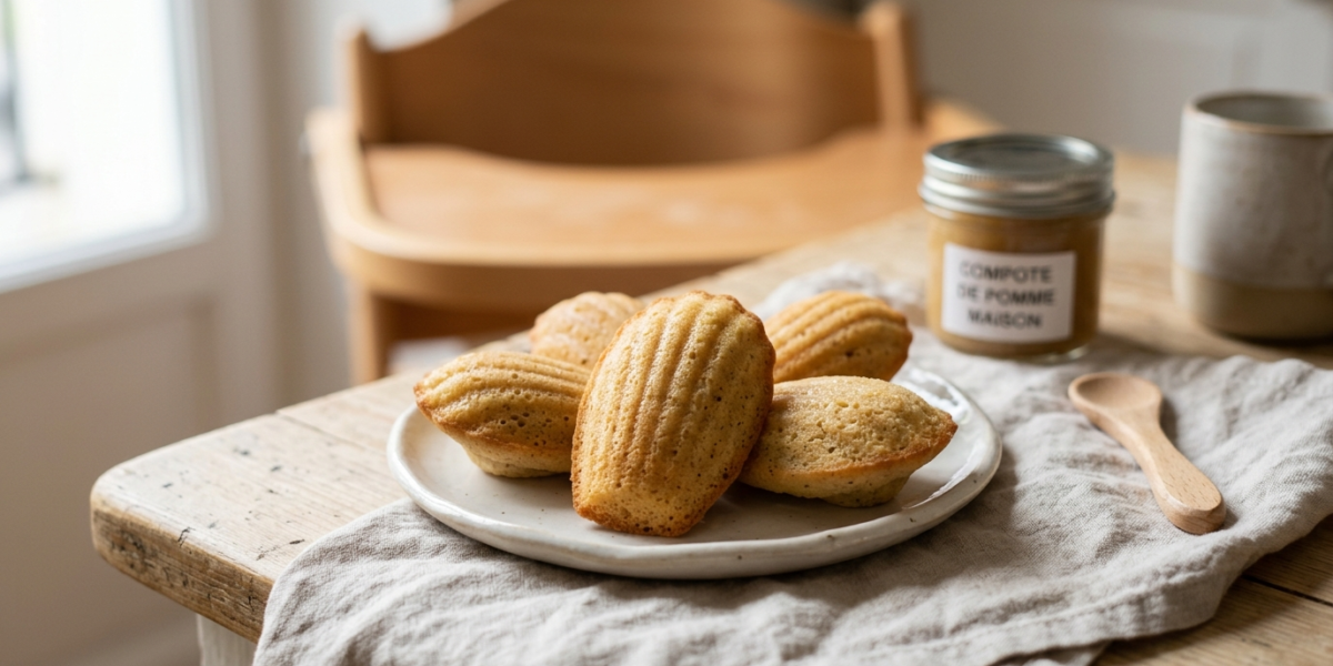 Madeleines sans gluten, sans lactose et sans œuf adaptées pour bébé