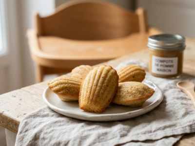 Madeleines sans gluten, sans lactose et sans œuf adaptées pour bébé