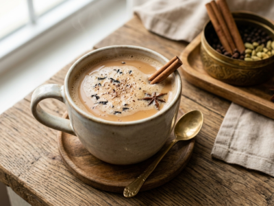 Masala Chai sans lactose : thé épicé à base de lait végétal