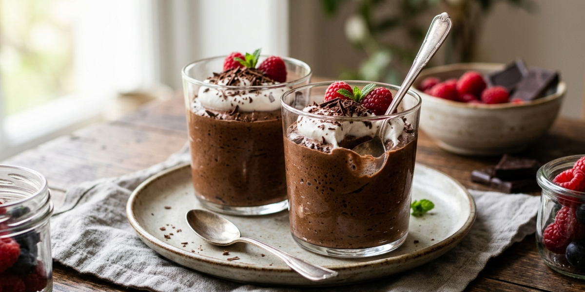 Mousse au chocolat sans gluten, sans lactose et sans œuf