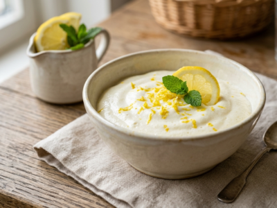 Mousse au citron sans gluten et sans lactose