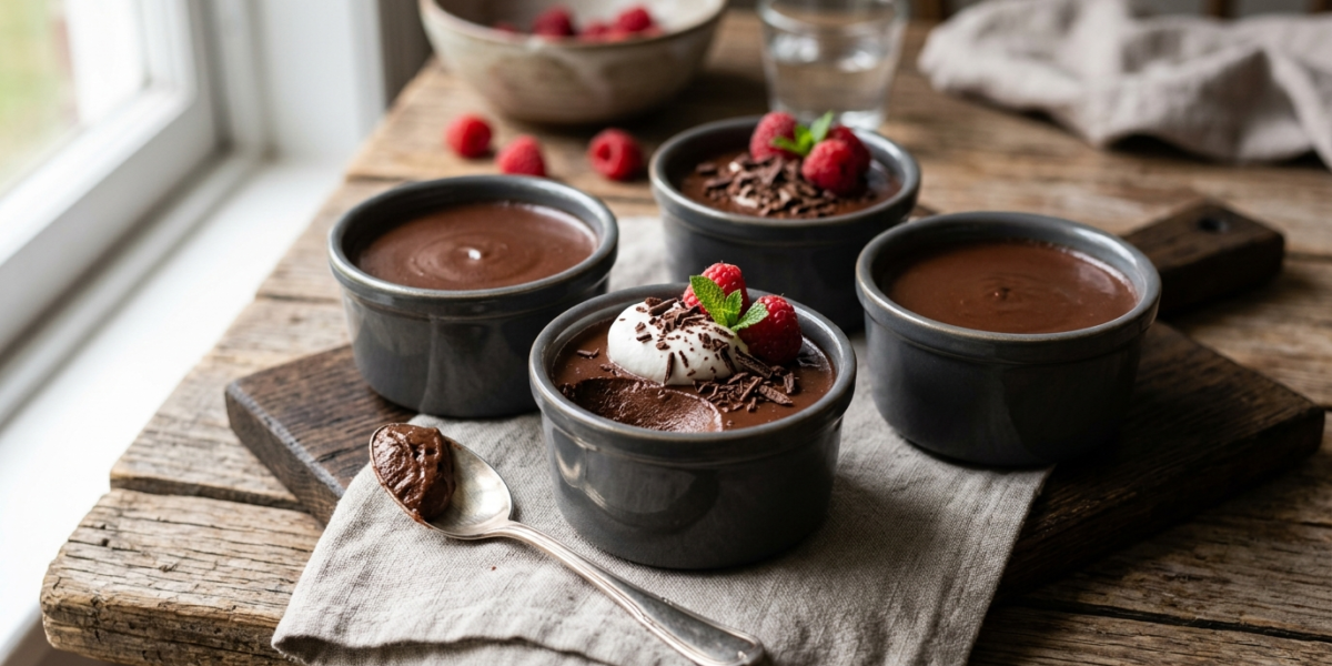 Pots de crème au chocolat sans lactose