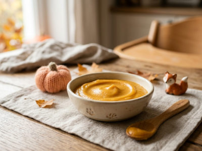 Purée de potiron pour bébé sans gluten et sans lactose