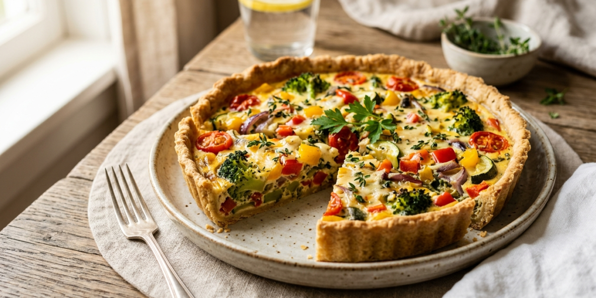 Quiche aux légumes sans gluten et sans lactose