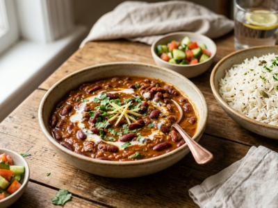 Rajma sans gluten : Curry de haricots rouges indien traditionnel