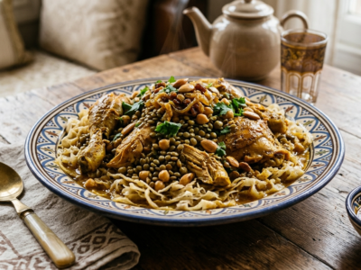 Rfissa au poulet sans gluten, plat traditionnel marocain revisité